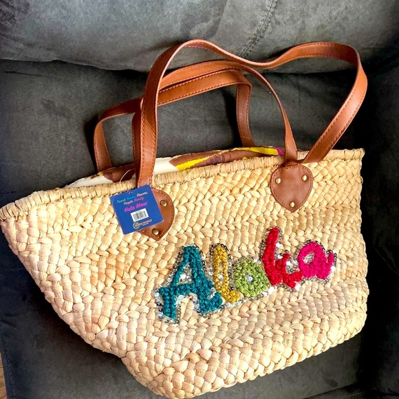 🆕️HULA MOON STRAW TOTE BAG BY JAMS WORLD - Picture 3 of 11